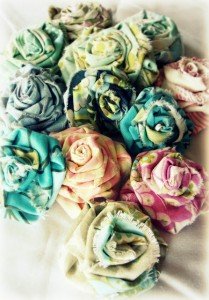 shabby fabric flowers