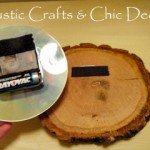 Attaching cd clock face to a wooden disc with velcro.
