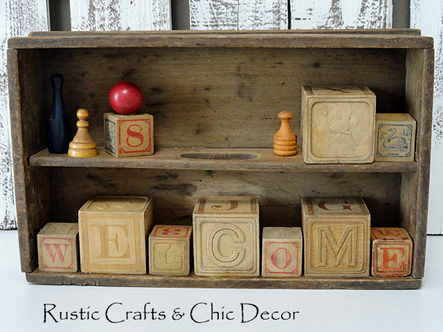 Vintage Craft Using Old Wooden Blocks Rustic Crafts Chic Decor Not