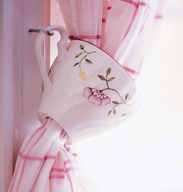 diy window treatment teacup curtain tie back