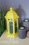 recycled-lantern Spring lantern with yellow paint.