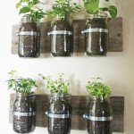 mason jar planter board by Not Just A Housewife recycled-crafts
