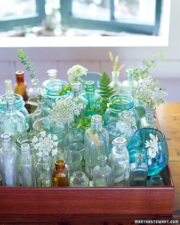 spring crafts mixed glass centerpiece