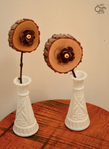 wooden flowers