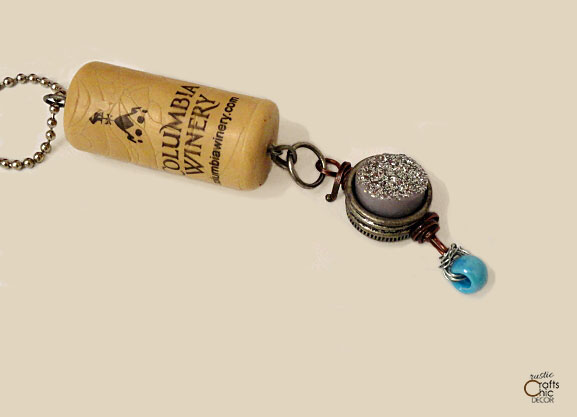 wine cork keychain