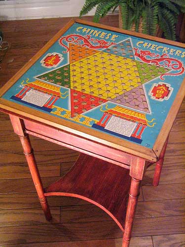 crafting with game boards - game board side table