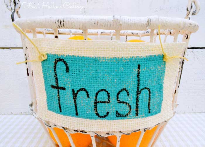 how to make painted burlap labels