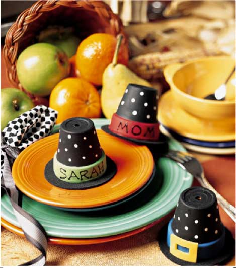 diy pilgrim hat place card holders