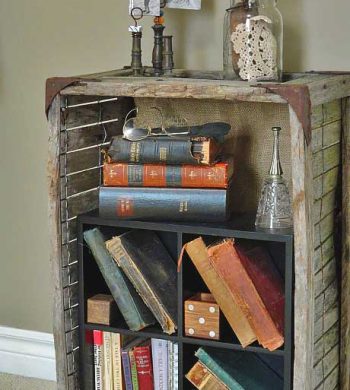 old crate bookcase