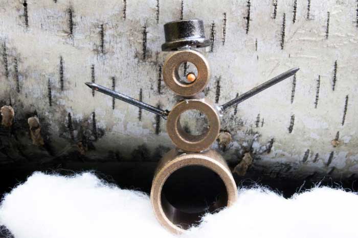 things to make out of old nuts and bolts - snowman