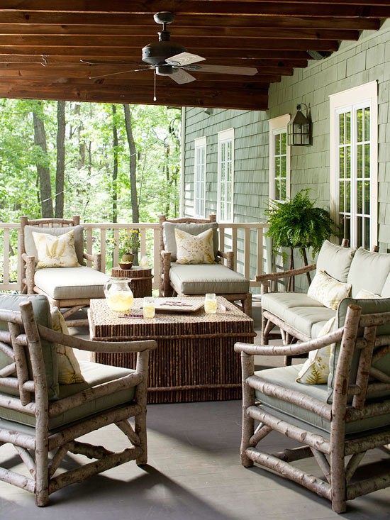 rustic patio couch