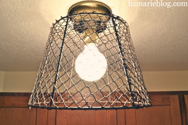wire basket lighting idea