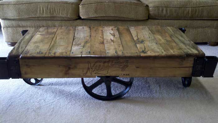 unique coffee tables - factory cart table