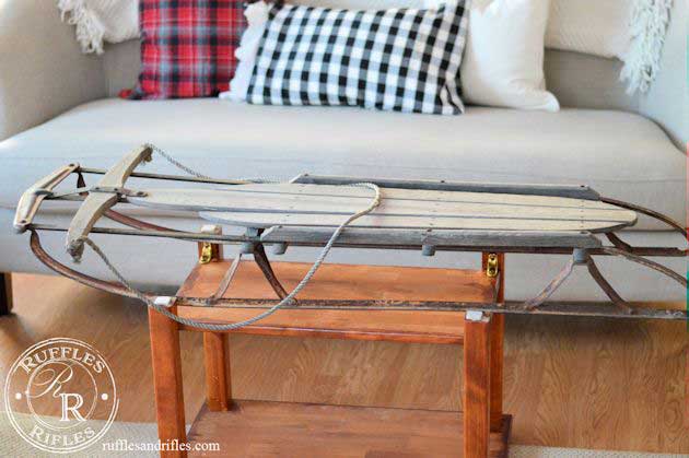 vintage sled coffee table