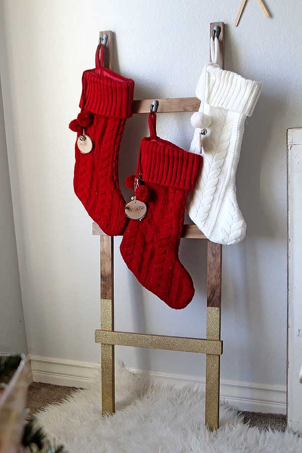 diy rustic stocking holder