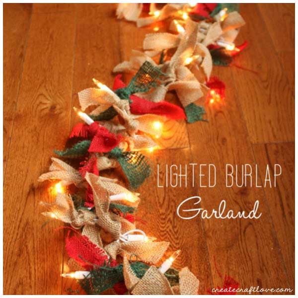 diy lighted burlap garland