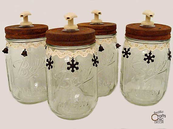 rustic mason jar soap dispensers