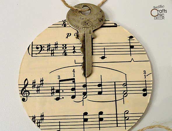 vintage key christmas ornament