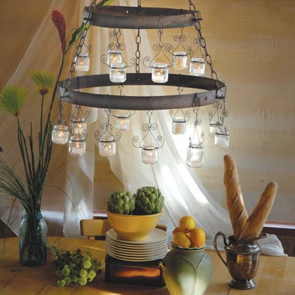 baby food jars made into a chic chandelier