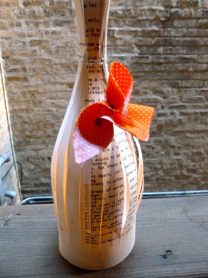 ways to repurpose - turn book pages into a luminary