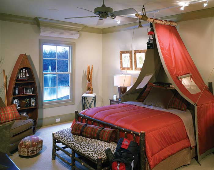 camping theme boys bedroom