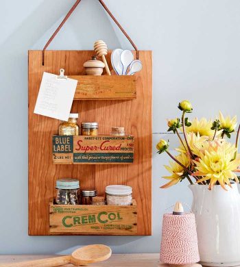ways to repurpose - cutting board made into a rustic spice rack