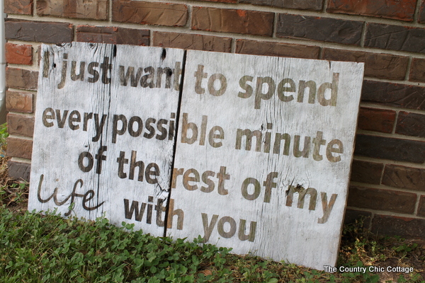 rustic valentine sign