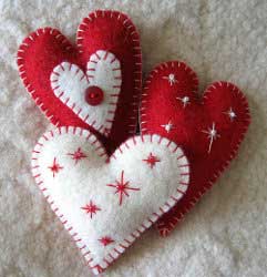 valentine felt hearts