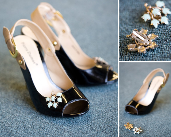 what to make with old jewelry - embellish a shoe
