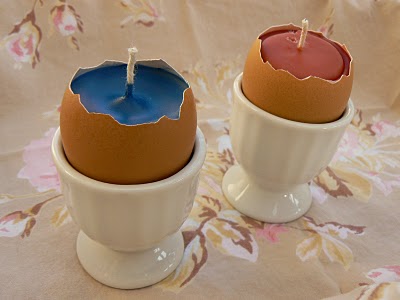 easter crafts - eggshell candles