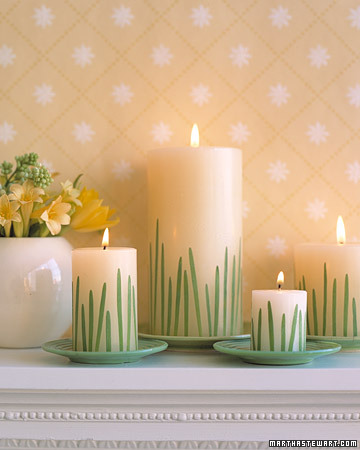 easter crafts - grass candles