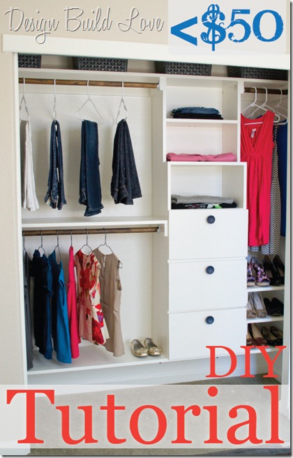diy closet organization - add more rods and drawers