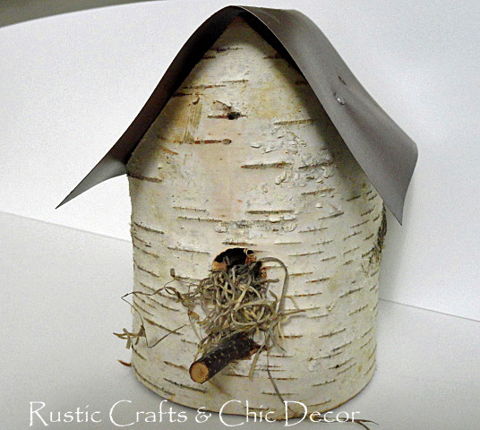 garden crafts - birch birdhouse craft