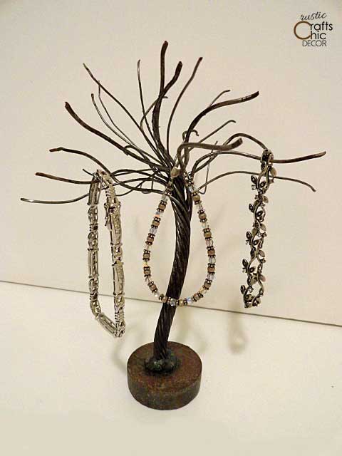 diy jewelry holders - repurposed cable tree