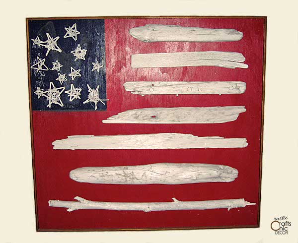 easy Memorial Day crafts - make a driftwood flag