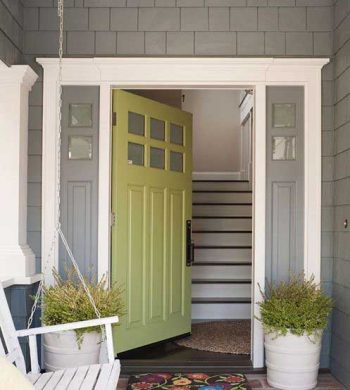 painted front doors - green