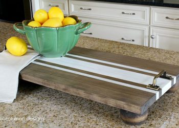 DIY trays - furniture feet and stripes