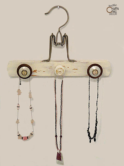 wooden hanger crafts - jewelry holder