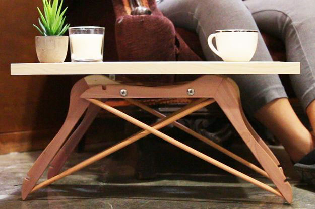 wooden hanger crafts - small table