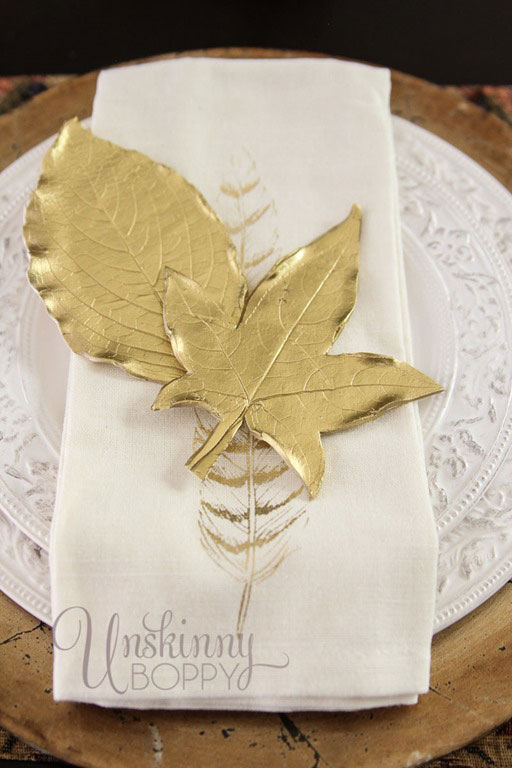 gold leaves made from clay