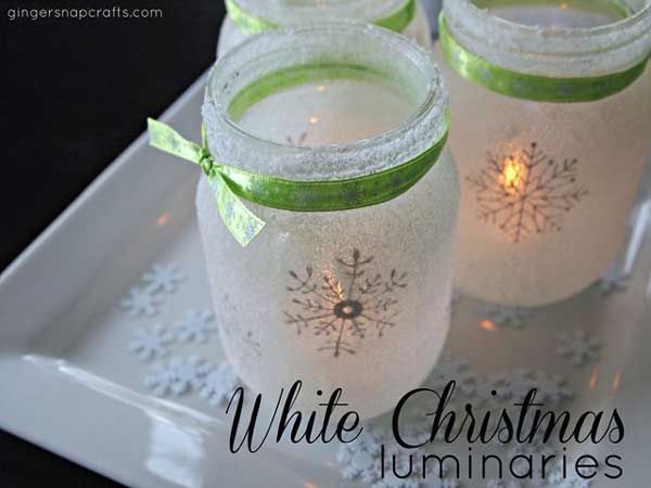 mason jar Christmas luminaries