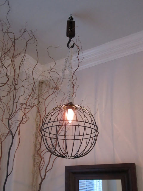 wire basket diy light