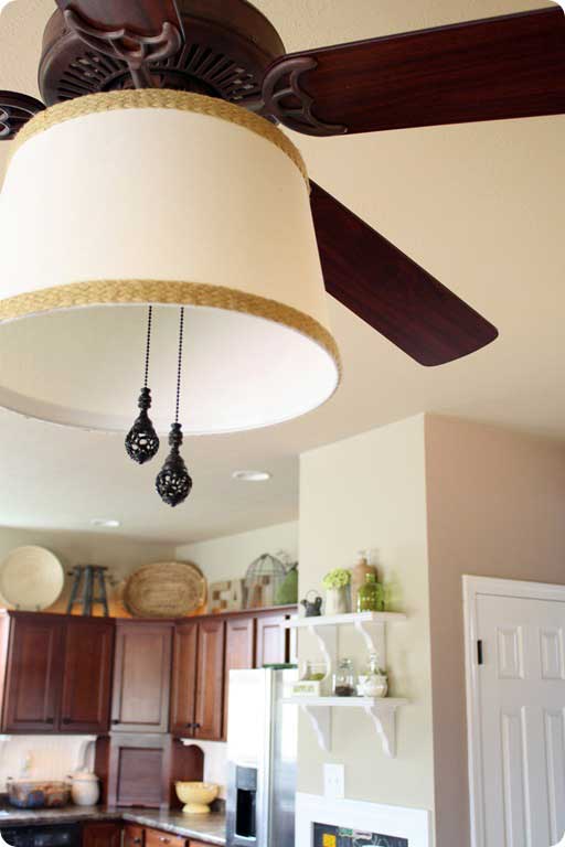 diy lighting ideas: ceiling fan shade