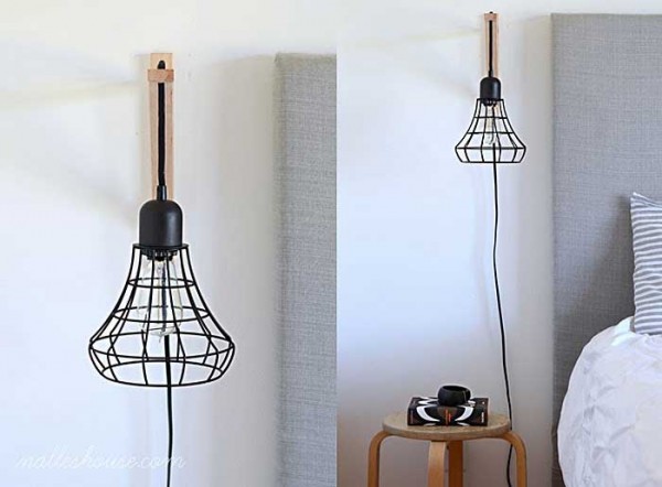 diy lighting ideas: cage light sconce