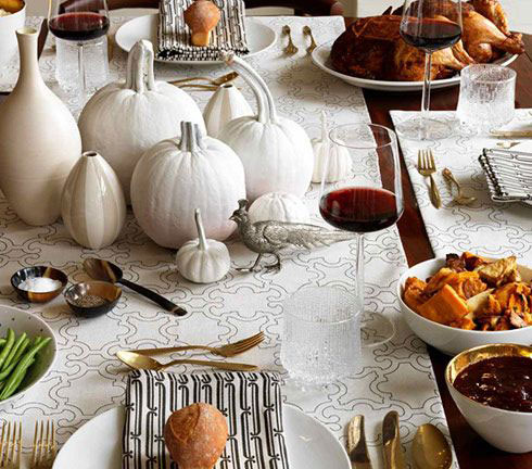 white Thanksgiving table