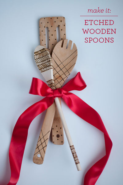 etched wooden spoons