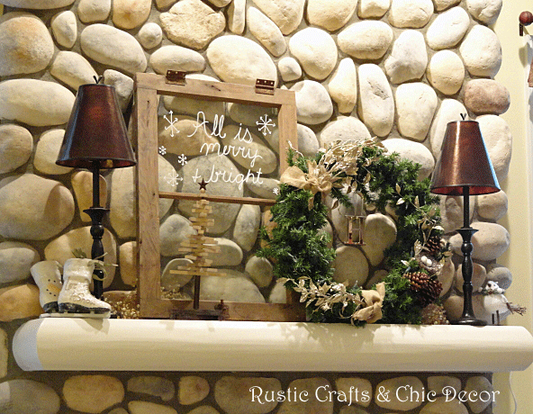 christmas mantel decor by rustic-crafts.com