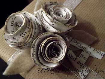 book page flower gift toppers