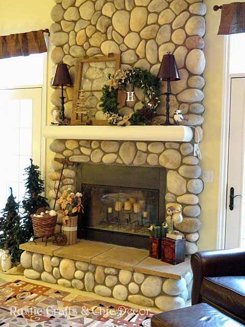 christmas fireplace by rustic-crafts.com
