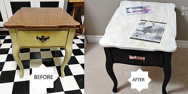 end table makeover by rustic-crafts.com